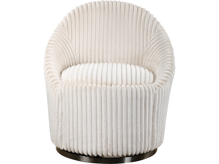 Uttermost Living Room Crue White Swivel Chair 23578 at Norwood Furniture