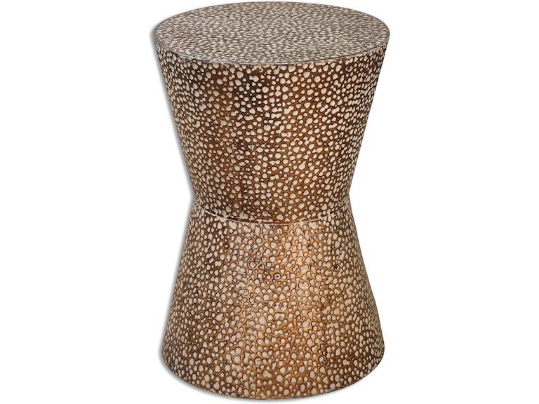 Uttermost Living Room Cutler Drum Shaped Accent Table 24461 at Norwood Furniture