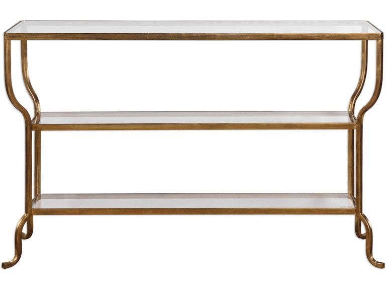 Uttermost Living Room Deline Gold Console Table 24668 at Norwood Furniture