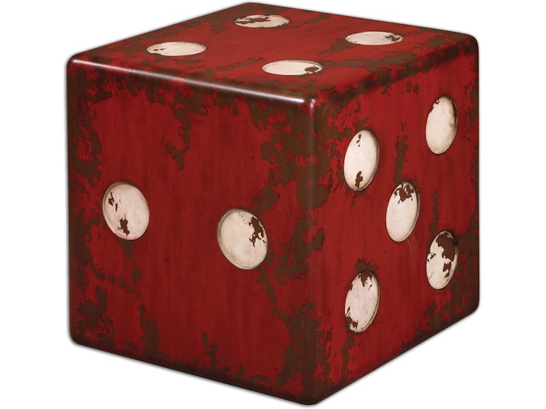 Uttermost Living Room Dice Red Accent Table 24168 at Norwood Furniture