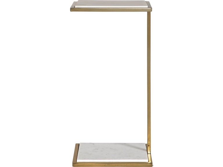 Uttermost Living Room Elevate White Marble Drink Table 22943 at Norwood Furniture