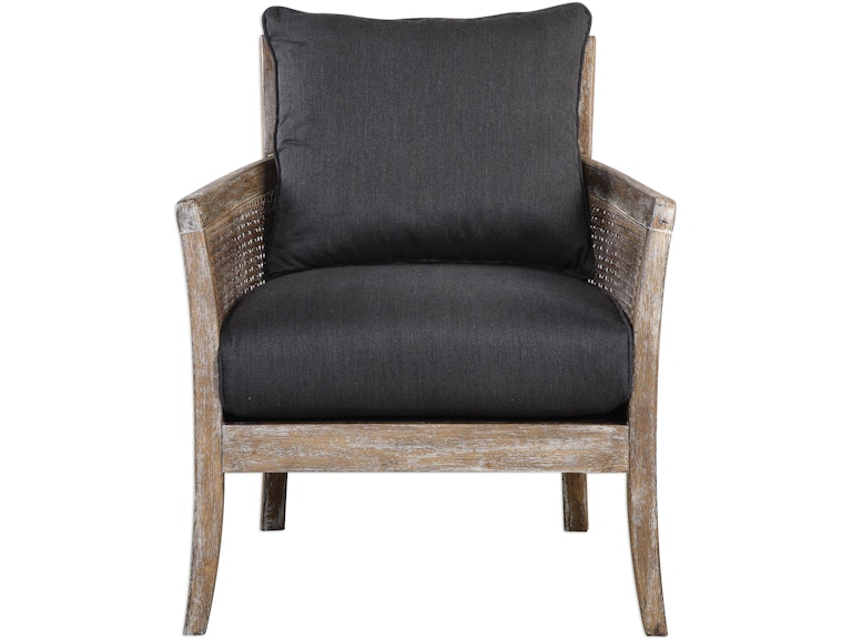 Uttermost Living Room Encore Dark Gray Armchair 23366 at Norwood Furniture