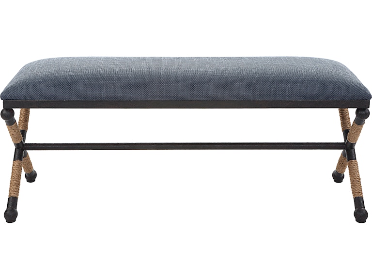 Uttermost Living Room Firth Rustic Navy Bench 23713 at Norwood Furniture