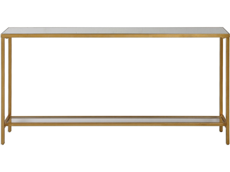 Uttermost Living Room Hayley Gold Console Table 24685 at Norwood Furniture