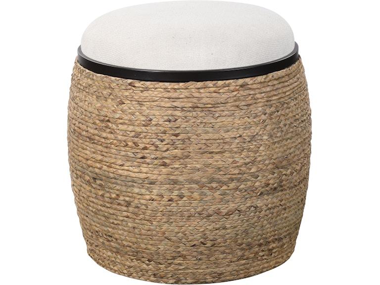 Uttermost Living Room Island Straw Accent Stool 23582 at Norwood Furniture