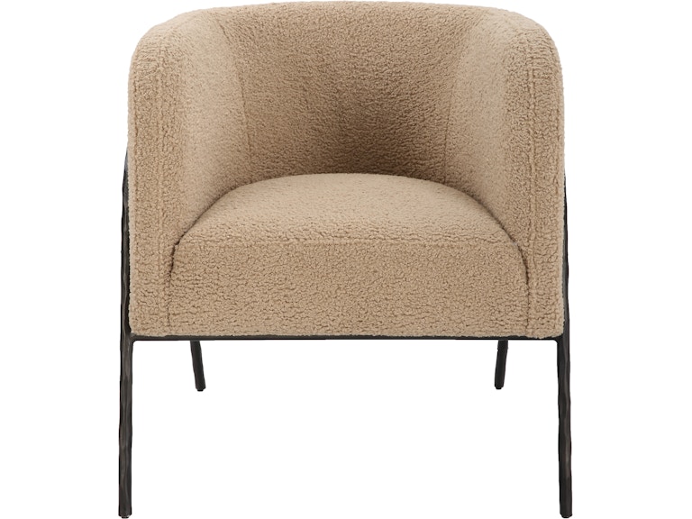 Uttermost Living Room Jacobsen Tan Shearling Barrel Chair 23754 at Norwood Furniture