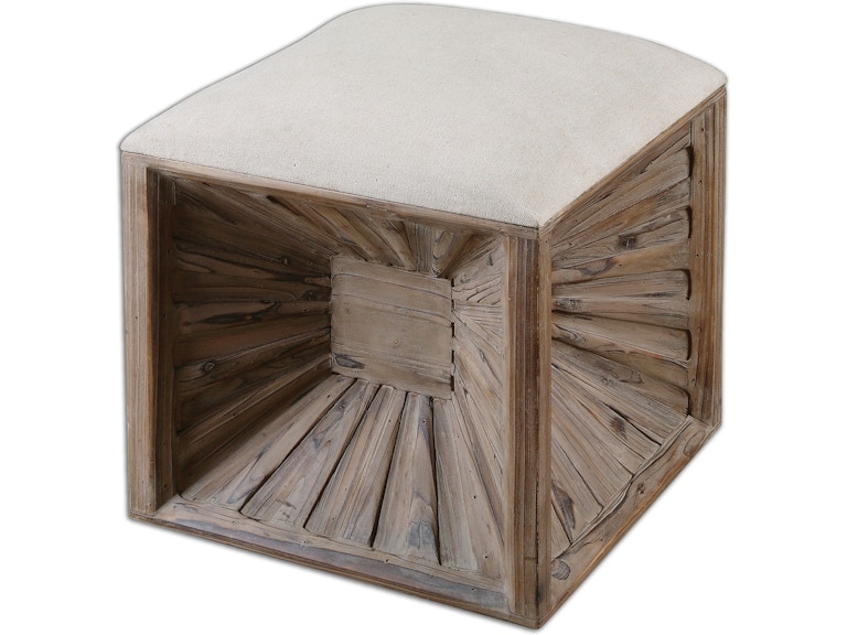 Uttermost Living Room Jia Wooden Ottoman 23131 at Norwood Furniture