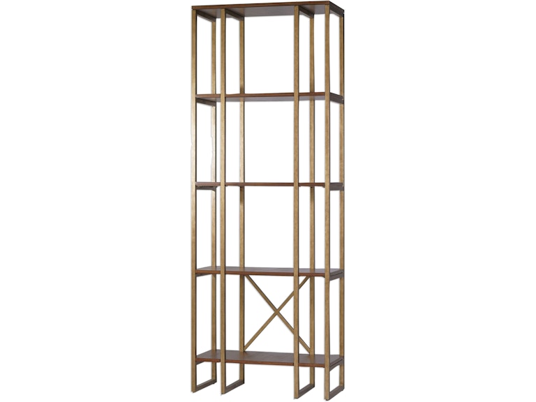 Uttermost Living Room Karishma Antique Gold Etagere 25347 at Norwood Furniture