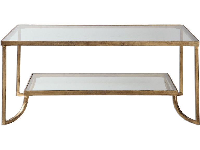Uttermost Living Room Katina Gold Leaf Coffee Table 24540 at Norwood Furniture