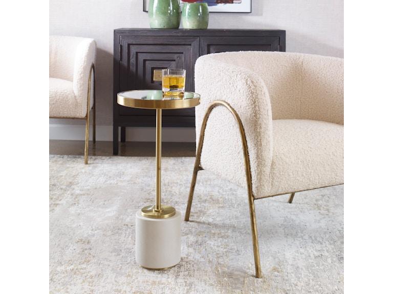 Uttermost Living Room Laurier White Drink Table 25208 at Norwood Furniture