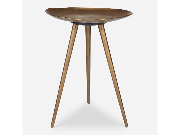 Uttermost Living Room Lily Pad Antique Brass Accent Table 24938 at Norwood Furniture