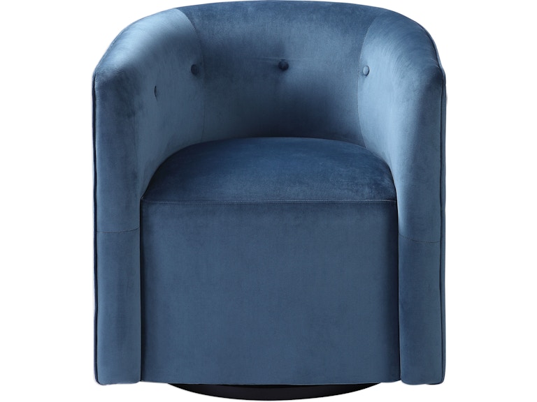 Uttermost Living Room Mallorie Blue Swivel Chair 23491 at Norwood Furniture