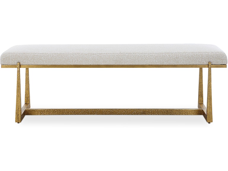 Uttermost Living Room Midas Antique Gold Bench 23904 at Norwood Furniture