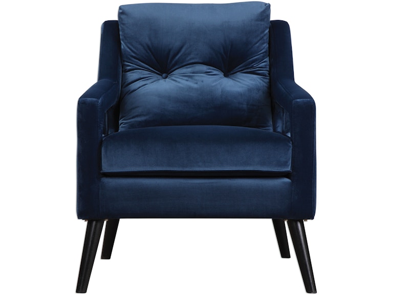 Uttermost Living Room O'Brien Blue Velvet Armchair 23318 at Norwood Furniture