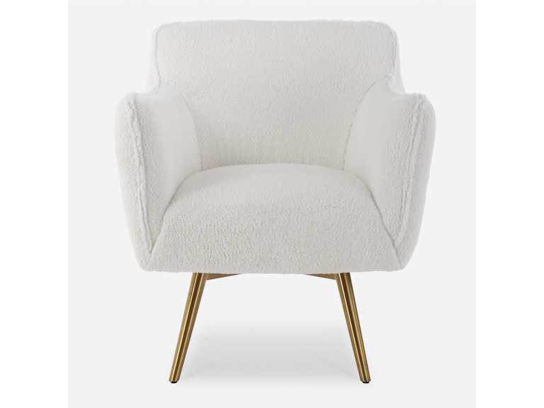 Uttermost Living Room Oasis White Swivel Chair 23805 at Norwood Furniture