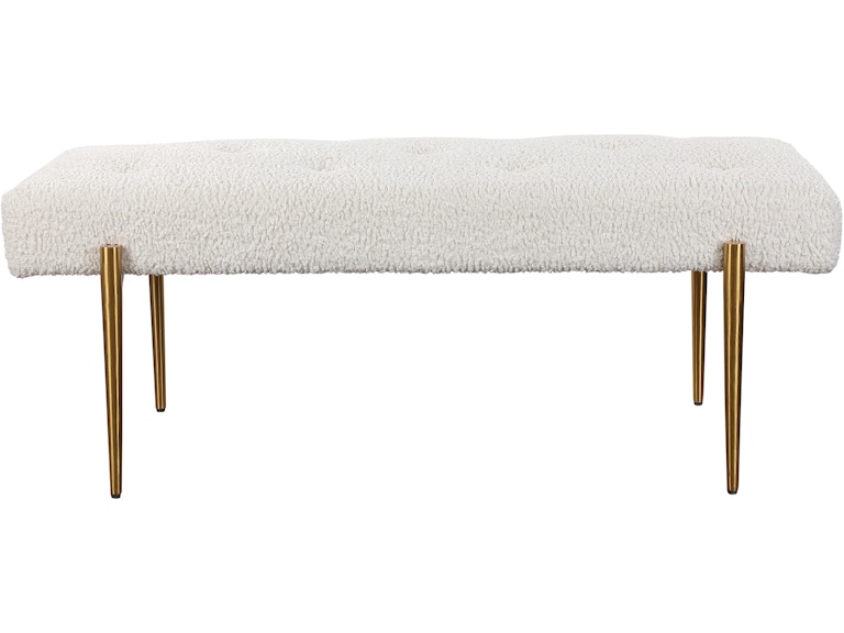Uttermost Living Room Olivier White Bench 23572 at Norwood Furniture