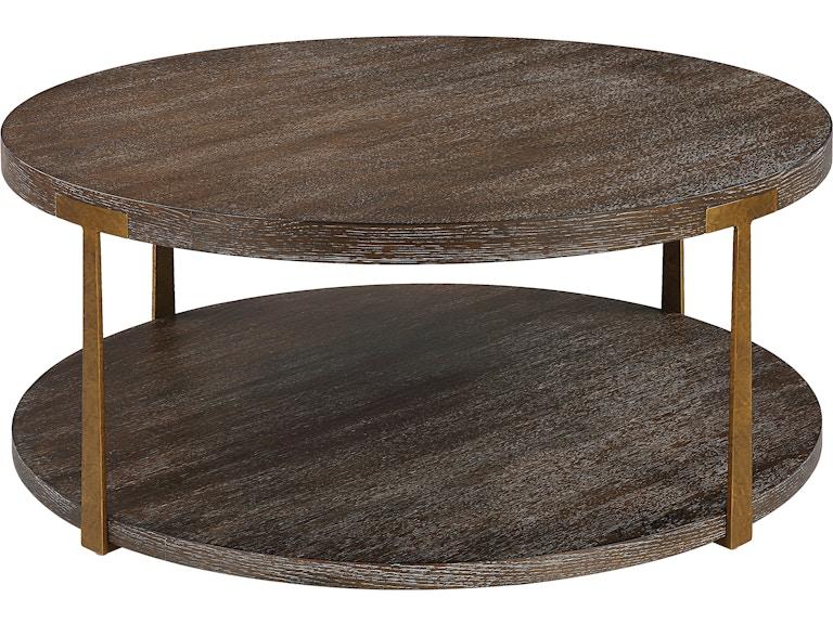 Uttermost Living Room Palisade Round Wood Coffee Table 25555 at Norwood Furniture