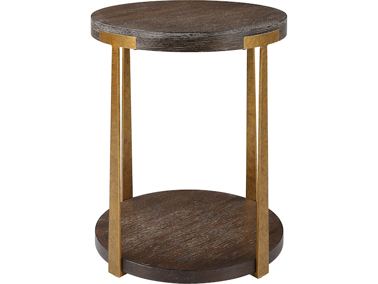 Uttermost Living Room Palisade Round Wood Side Table 25554 at Norwood Furniture