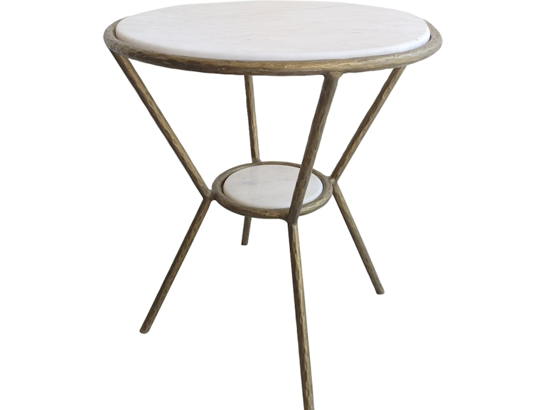 Uttermost Living Room Refuge Round White Side Table 22879 at Norwood Furniture