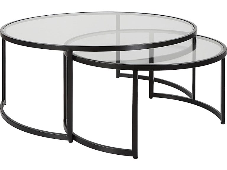 Uttermost Living Room Rhea Black Nesting Coffee Tables Set/2 25190 at Norwood Furniture