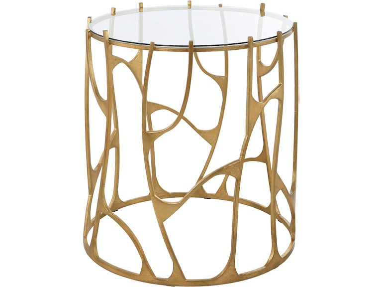 Uttermost Living Room Ritual Round Gold Side Table 22894 at Norwood Furniture
