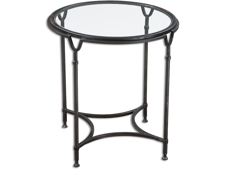 Uttermost Living Room Samson Glass Side Table 24469 at Norwood Furniture