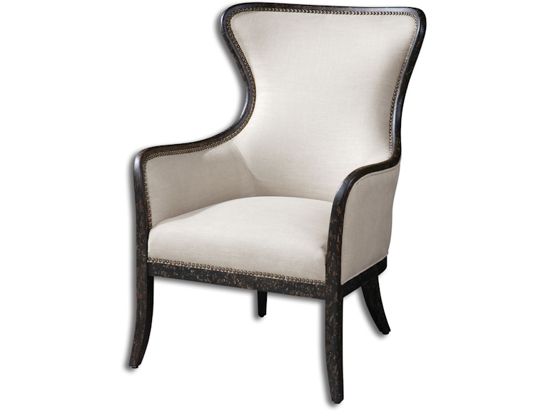 Uttermost Living Room Sandy Wing Back Armchair 23073 At Norwood Furniture
