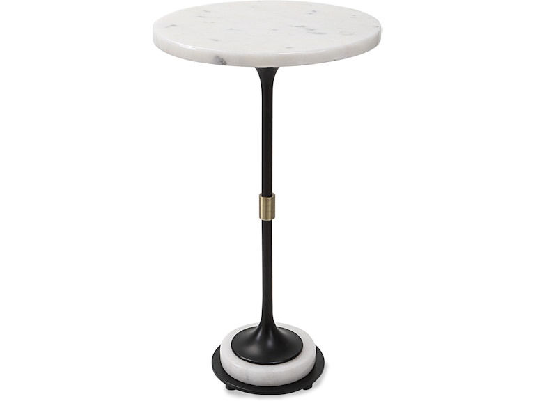 Uttermost Living Room Sentry White Marble Accent Table 25231 at Norwood Furniture