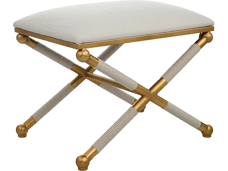 Uttermost Living Room Socialite White Small Bench 23732 at Norwood Furniture
