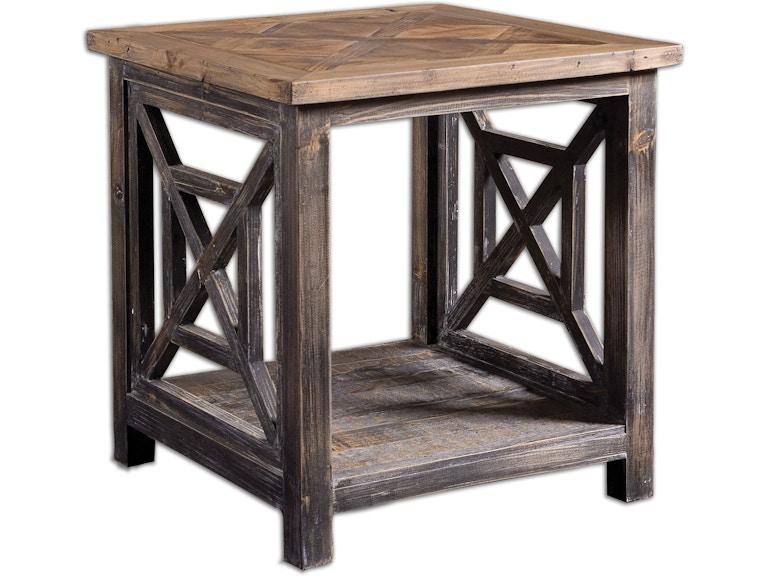 Uttermost Living Room Spiro Reclaimed Wood End Table 24263 at Norwood Furniture