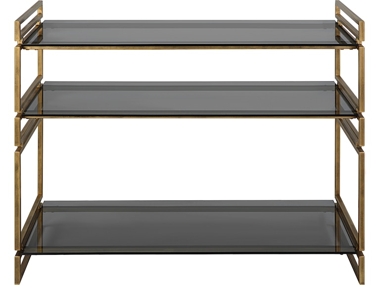 Uttermost Living Room Stacked Up Gray Glass Console Table 22973 at Norwood Furniture