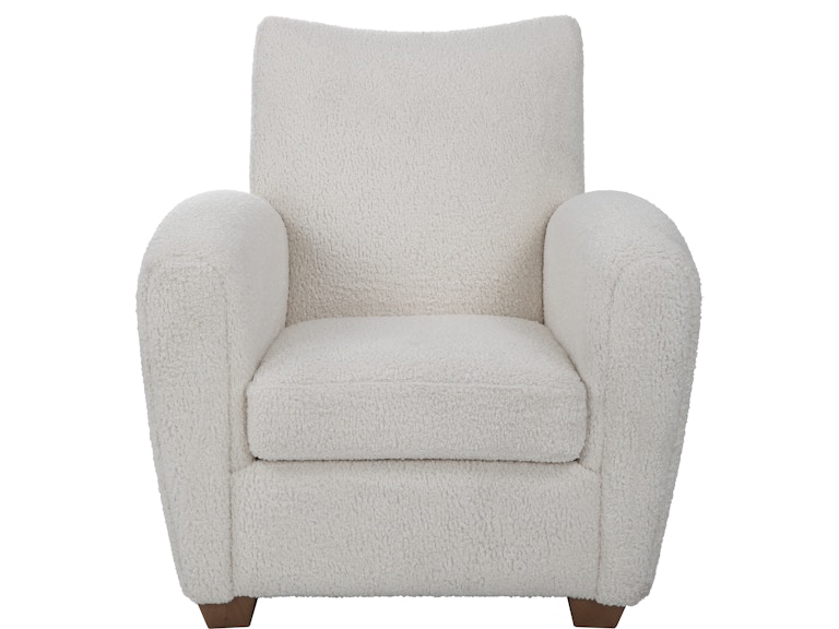 Uttermost Living Room Teddy White Shearling Accent Chair 23682 at Norwood Furniture