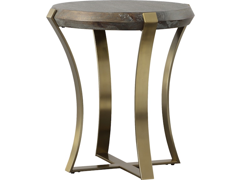 Uttermost Living Room Unite Brass Leg Wood Side Table 22940 at Norwood Furniture