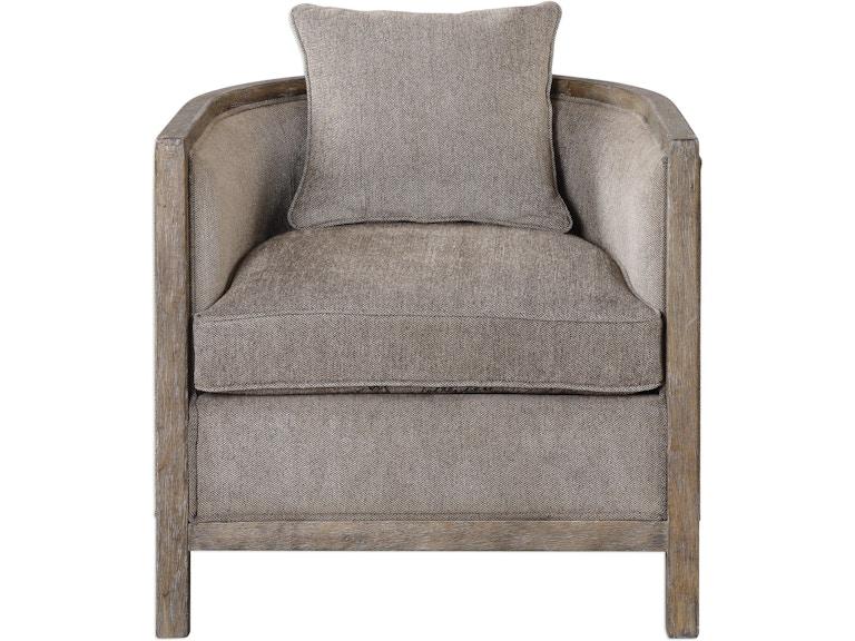 Uttermost Living Room Viaggio Gray Chenille Accent Chair 23359 At Norwood Furniture