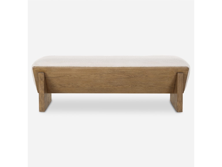 Uttermost Living Room Wedged Ivory Fabric Bench 23806 at Norwood Furniture