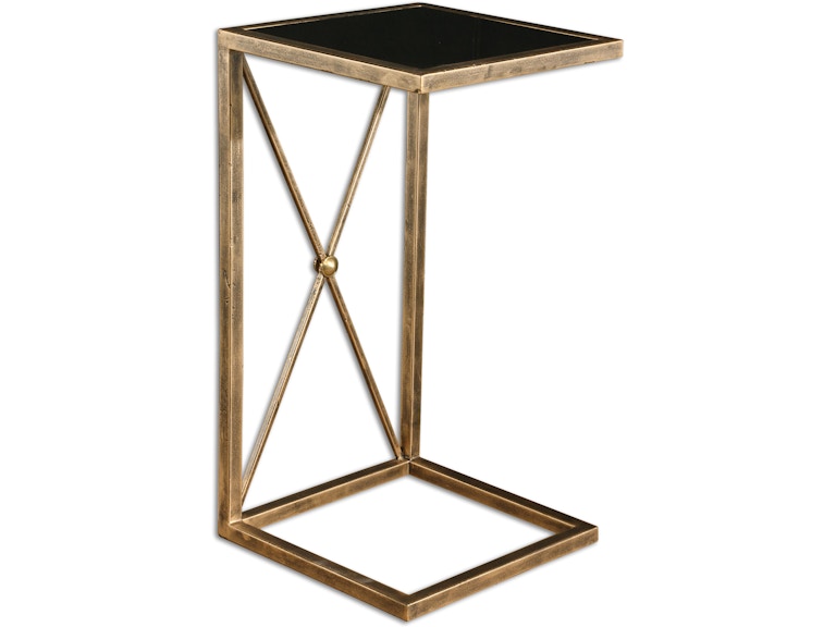 Uttermost Living Room Zafina Gold Accent Table 25014 at Norwood Furniture