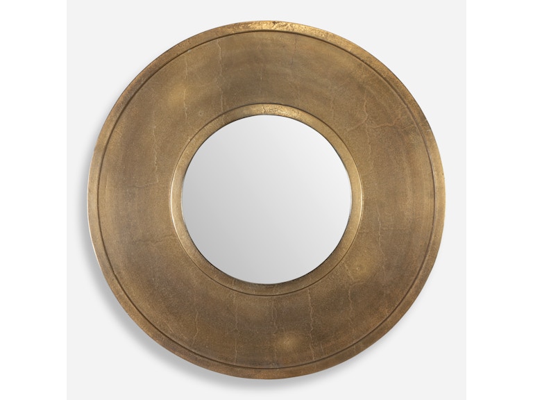 Uttermost Mirrors Axel Round Brass Mirror 07088 at Norwood Furniture