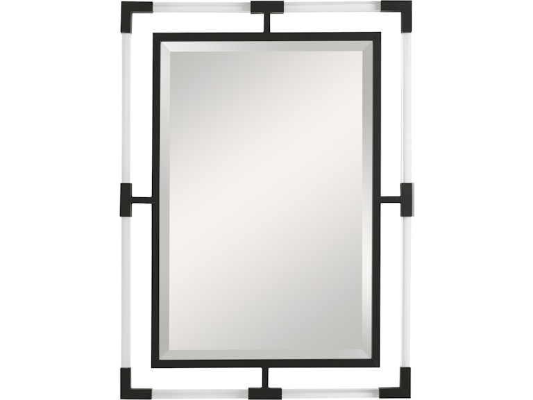 Uttermost Mirrors Balkan Black Iron Mirror 09713 at Norwood Furniture