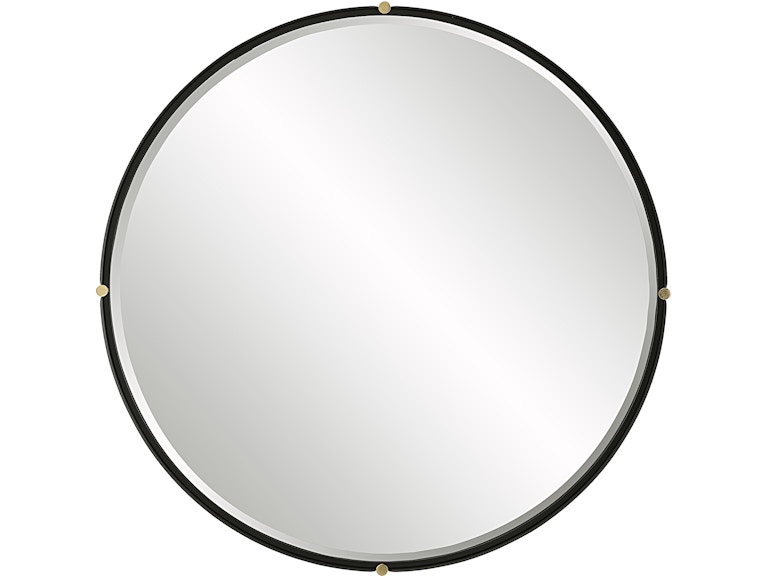 Uttermost Mirrors Bonded Round Black Mirror 09939 at Norwood Furniture