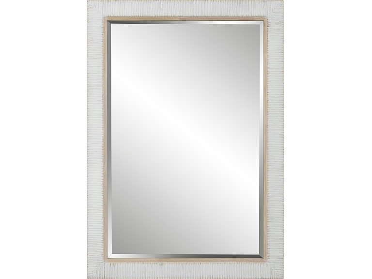 Uttermost Mirrors Cape Whitewashed Rattan Mirror 09829 at Norwood Furniture