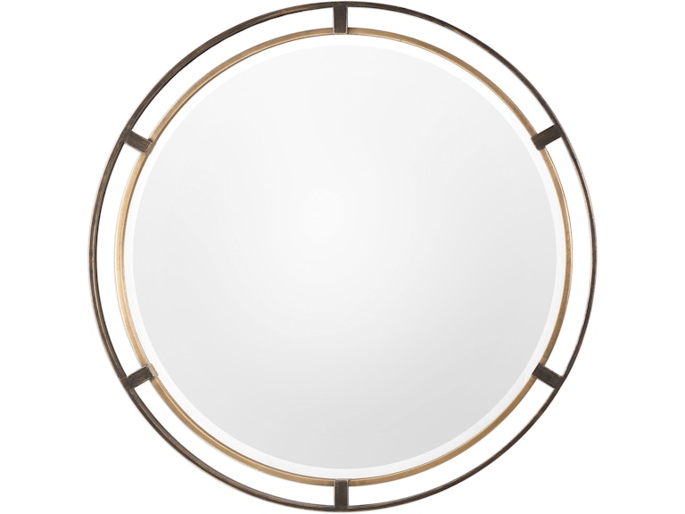 Uttermost Mirrors Carrizo Bronze Round Mirror 09332 At Norwood Furniture