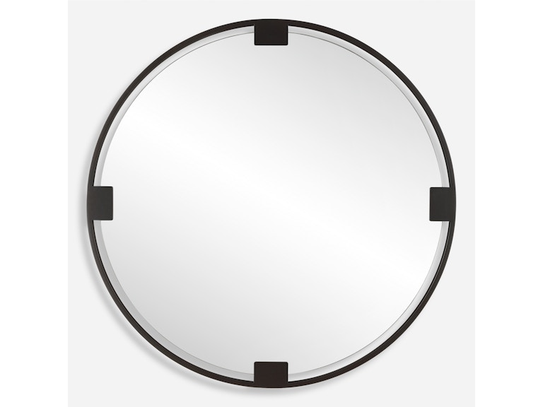 Uttermost Mirrors Cornelia Black Round Mirror 09986 at Norwood Furniture