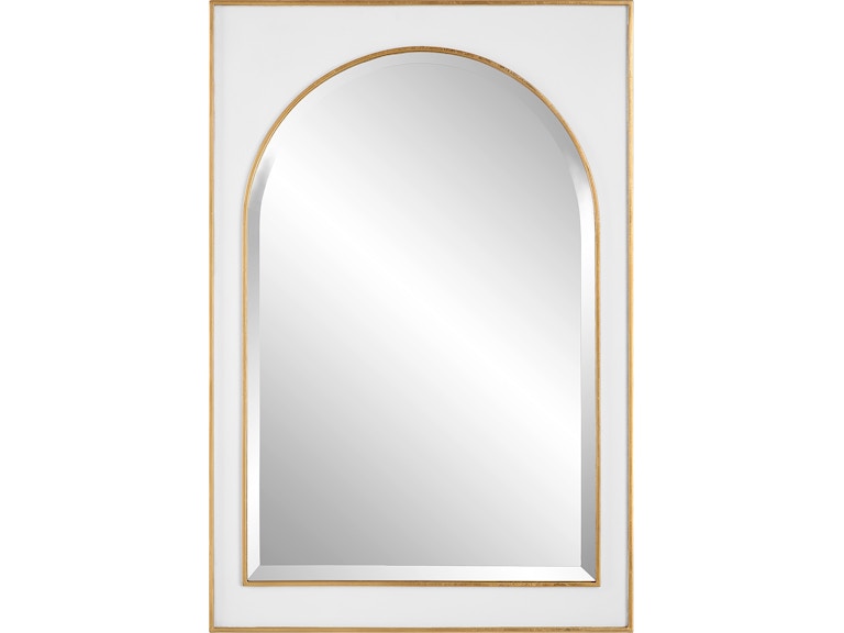 Uttermost Mirrors Crisanta Gloss White Arch Mirror 09916 at Norwood Furniture