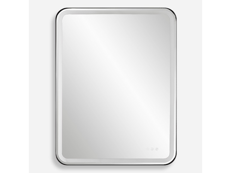 Uttermost Mirrors Crofton Lighted Black Large Mirror 09946 at Norwood Furniture