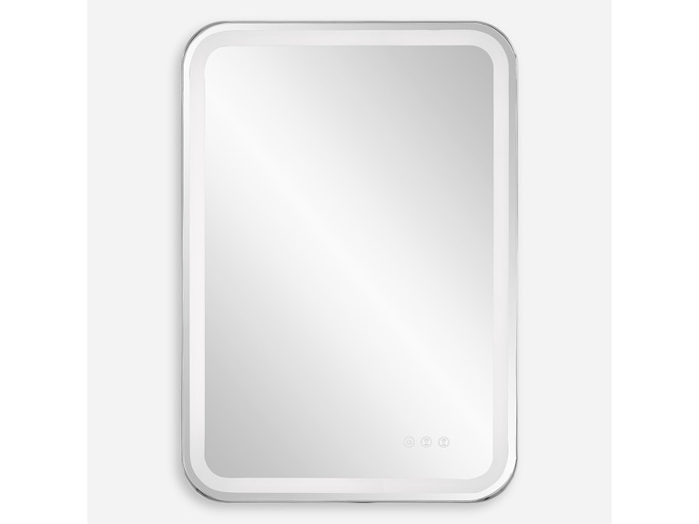 Uttermost Mirrors Crofton Lighted Nickel Vanity Mirror 09945 at Norwood Furniture