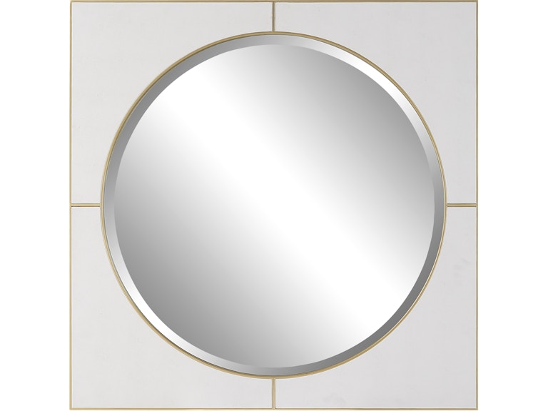 Uttermost Mirrors Cyprus White Square Mirror 09817 at Norwood Furniture