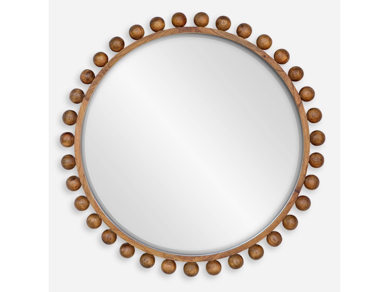 Uttermost Mirrors Cyra Wood Beaded Round Mirror 08176 at Norwood Furniture Uttermost Mirrors Cyra Wood Beaded Round Mirror 08176 at Norwood Furniture