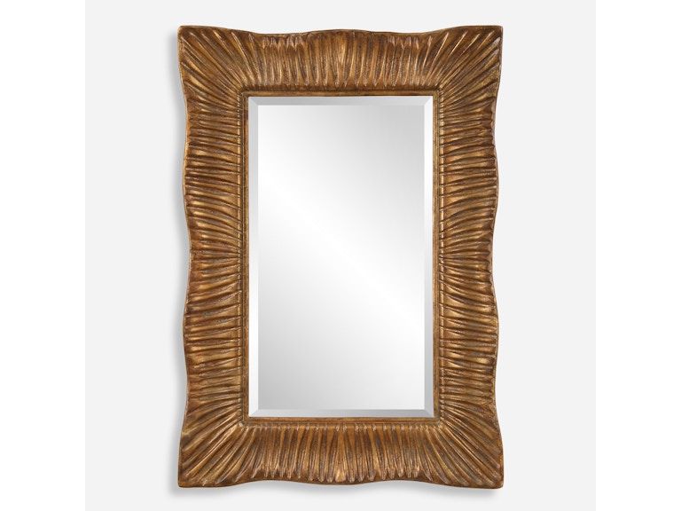 Uttermost Mirrors Emerson Scalloped Antique Gold Mirror 09971 at Norwood Furniture