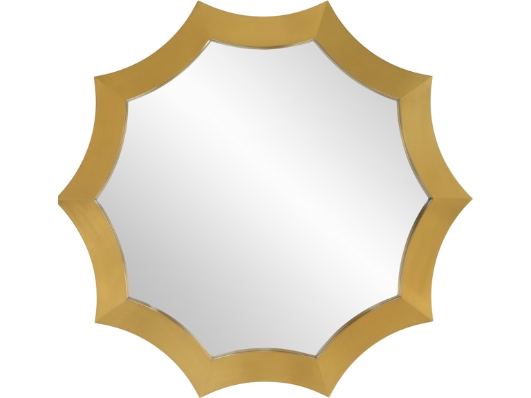 Uttermost Mirrors Flare Brushed Brass Round Mirror 09906 at Norwood Furniture