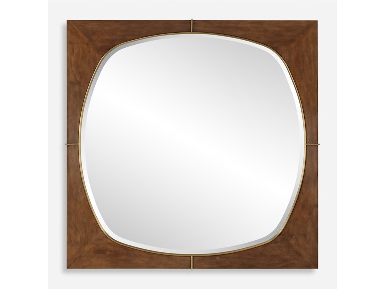 Uttermost Mirrors Garonne Square Walnut Mirror 09973 at Norwood Furniture